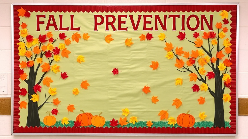 Colorful Fall Prevention Bulletin Board