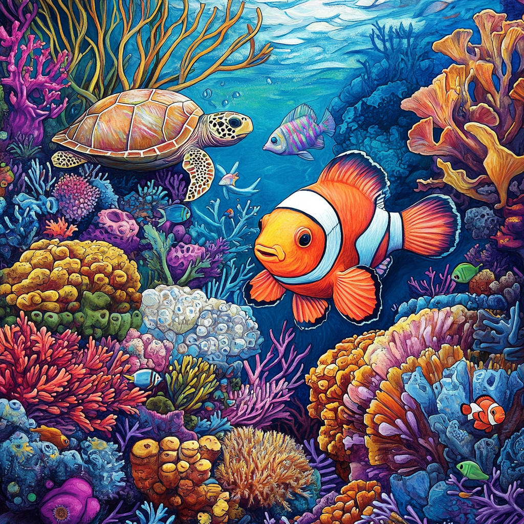 Colorful Fishdom Reef Illustration