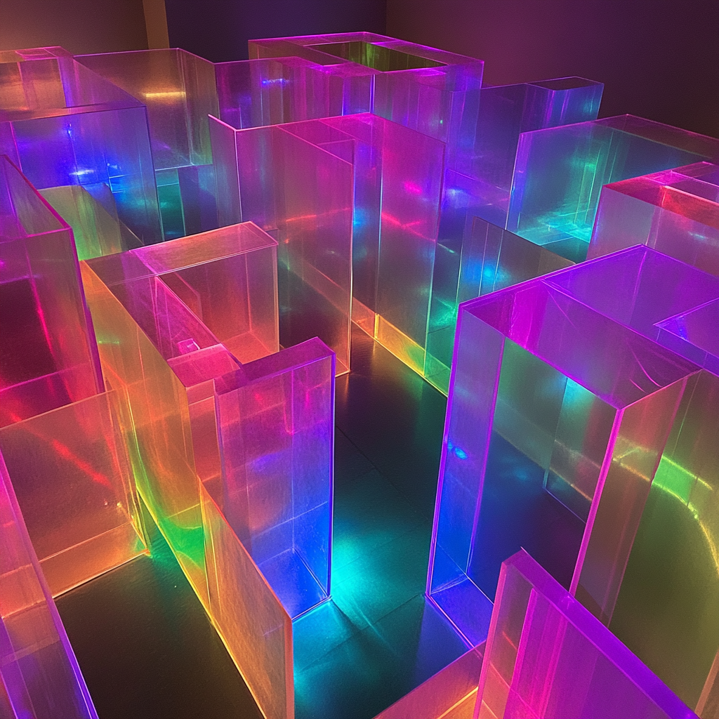 Colorful Glowing Acrylic Maze Layout 