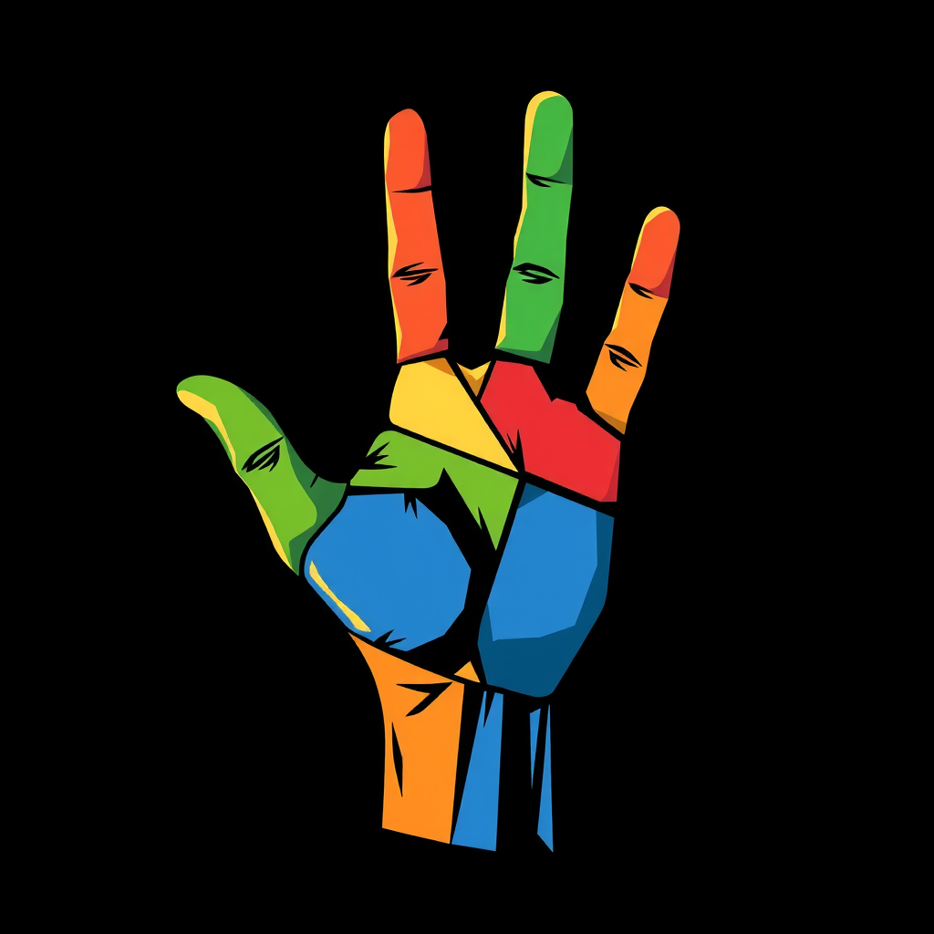 Colorful Hand Palm Logo Sample AI Image