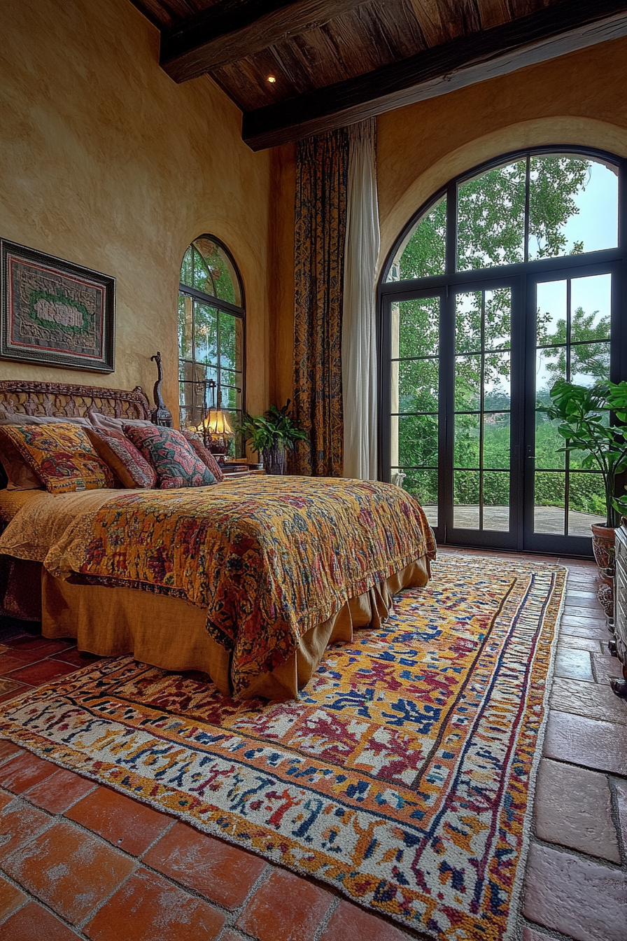 Colorful Mediterranean Mosaic Suite Bedroom Design