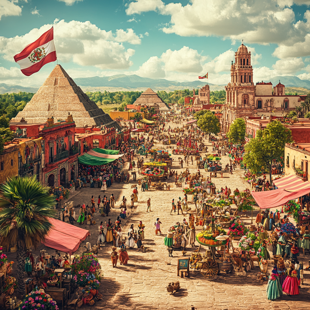 Colorful Mexico: Pyramids, Countryside, City Square