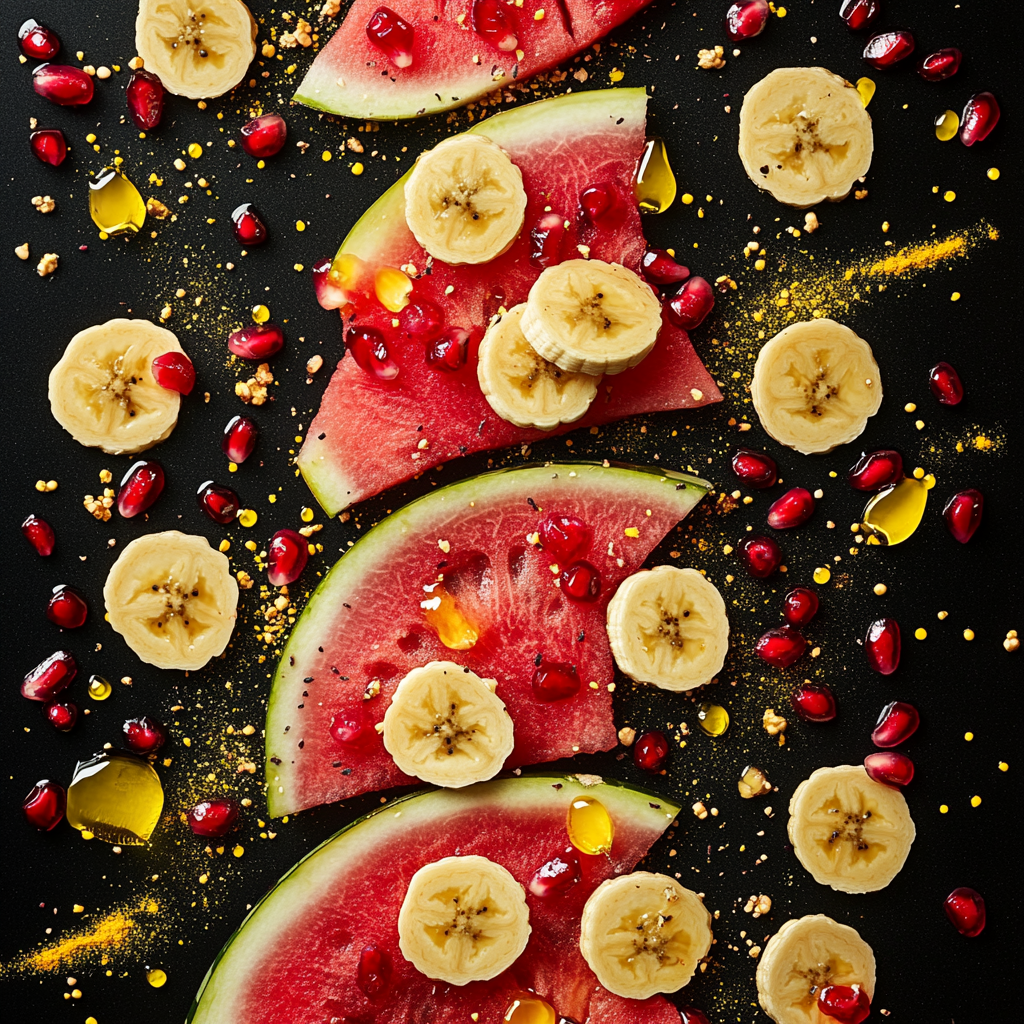 Colorful background with fruit slices, book stand out.