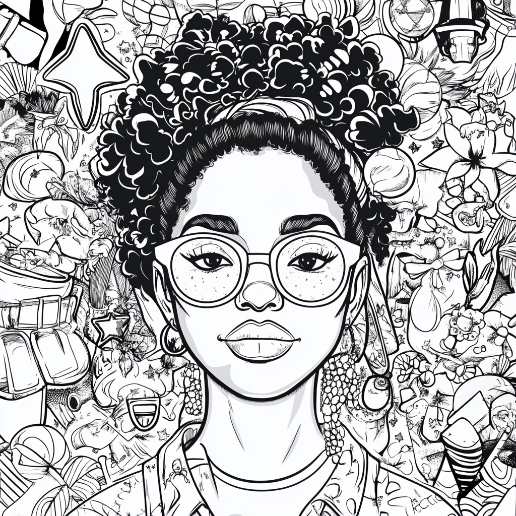 Coloring book with diverse confident African American men and women.