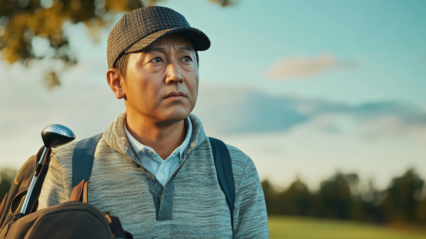 Concerned 40s Korean Golfer at Entrance