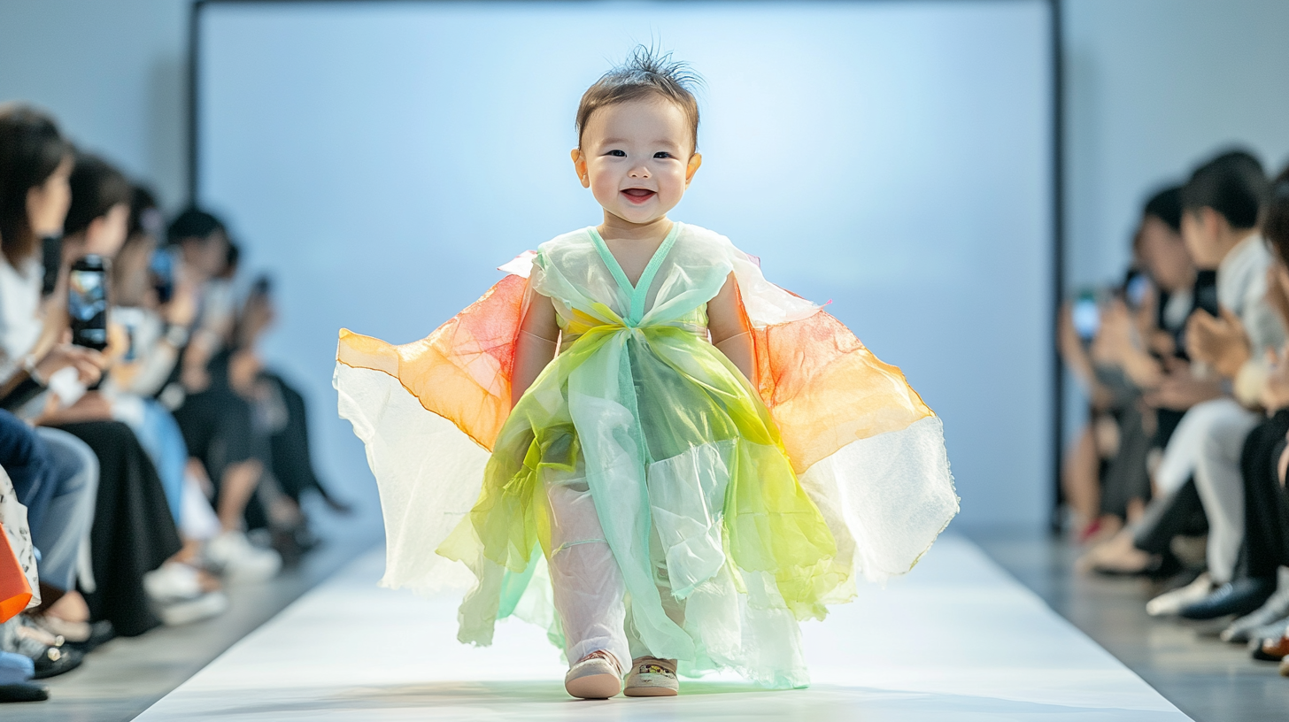 Confident Baby in Fresh Spring Roll-inspired Outfit 