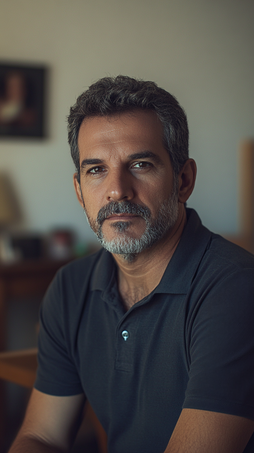 Confident Brazilian Man in Stylish Home Office