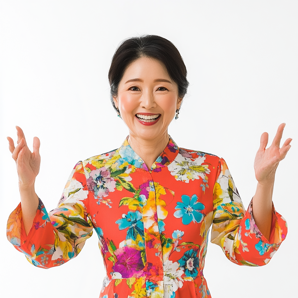 Confident Korean woman in 50s with bright smile