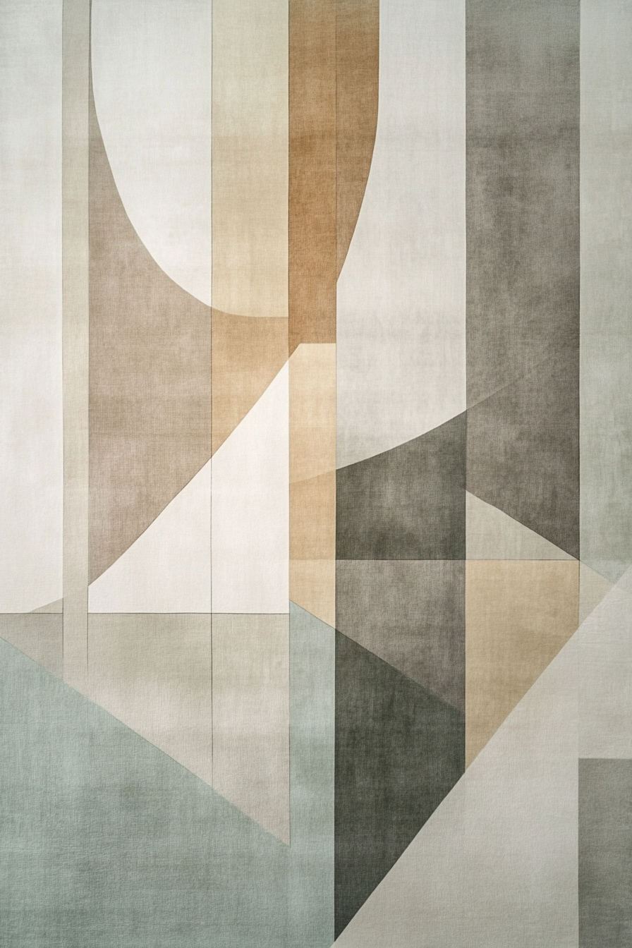 Contemporary Abstract Art with Geometric Shapes and Earth Tones