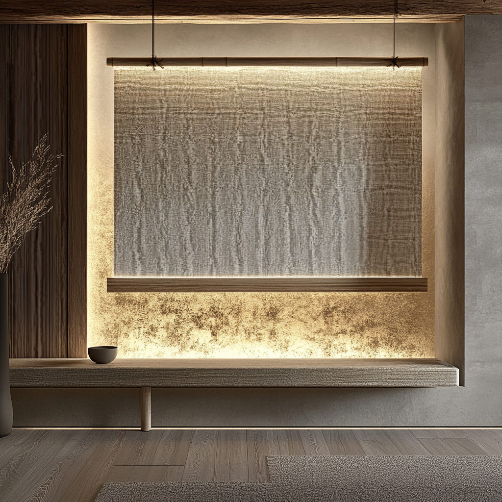 Contemporary decor with traditional Japanese inspiration, Oak rod.