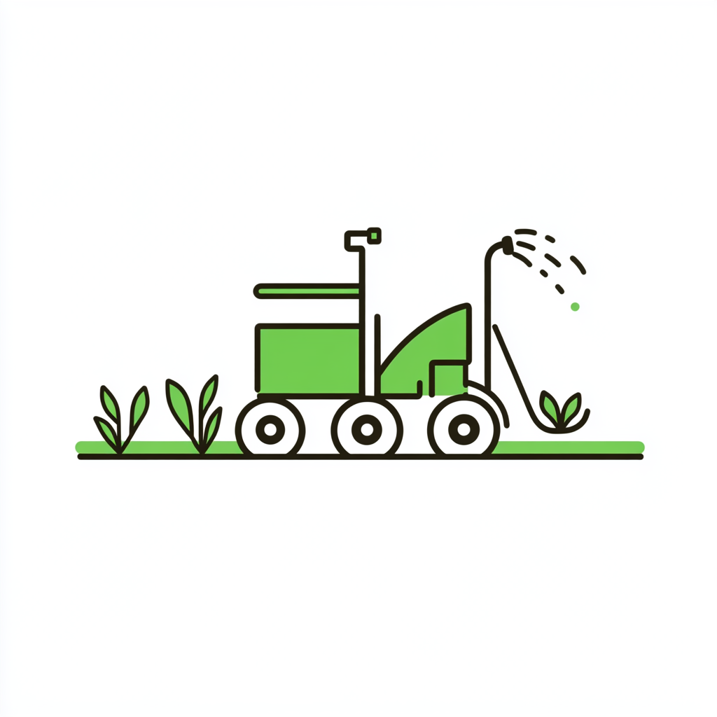 Continuous line drawing of agriculture fertilizer in green