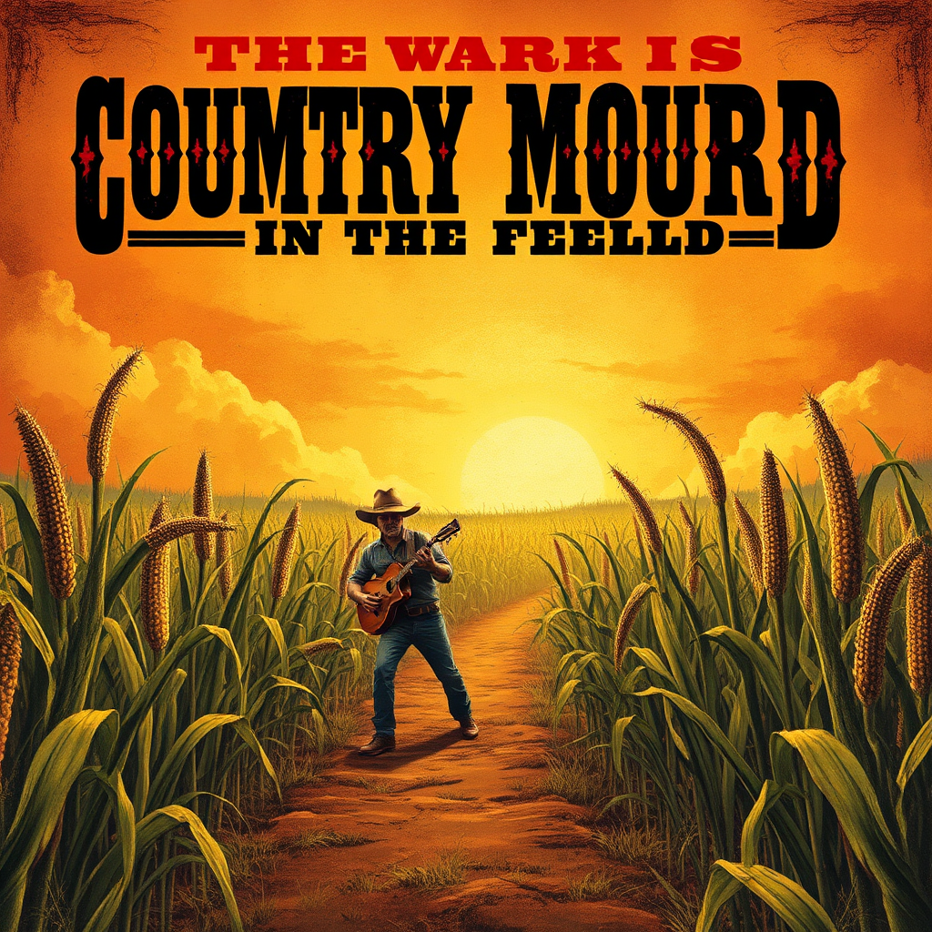 Country music album cover: Zombie attack cornfields.