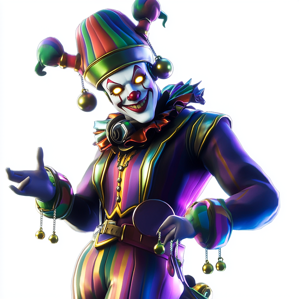 Court Jester Electronica DJ with Fortnite Style Round Head