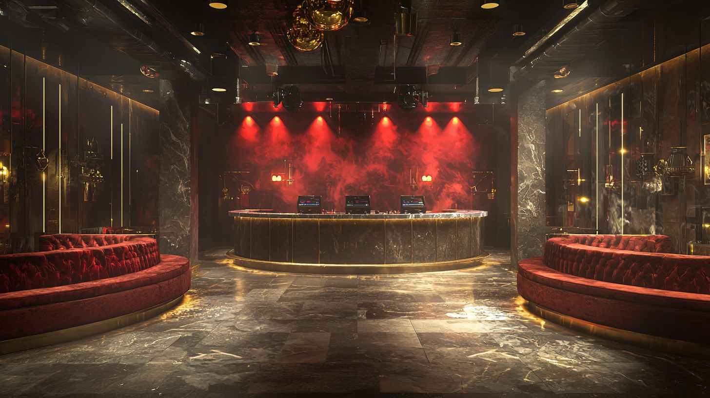 Cozy club with industrial, Art Deco design and party vibes.