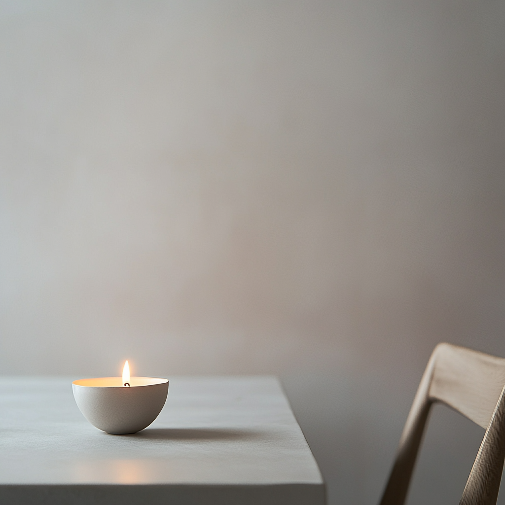 Cozy dining room ambiance with soft, warm lighting.