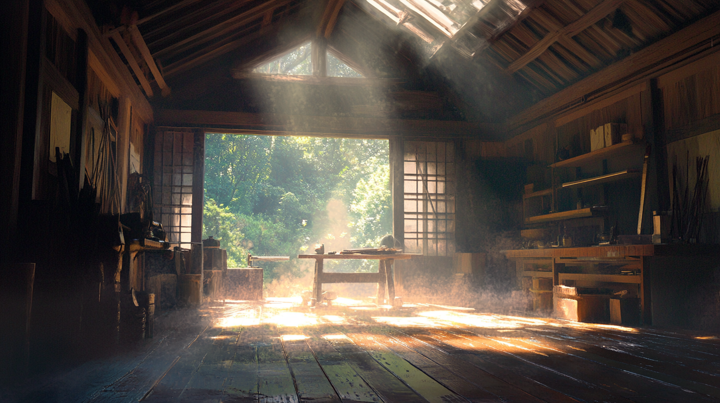 Crafting swords in Japan's mountain workshop: hot, flickering air.