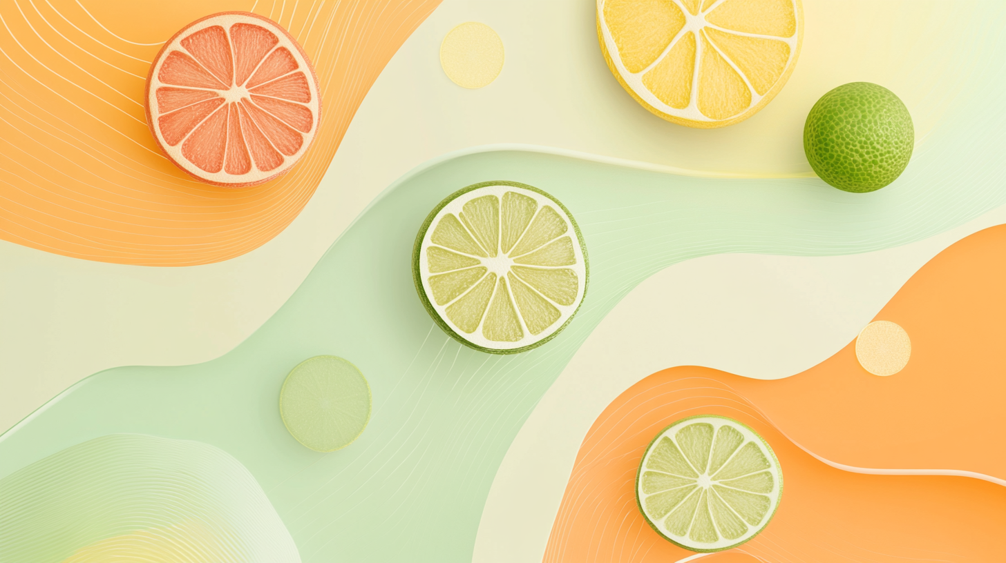 Create abstract minimalist background for mobile slides with fruits theme.