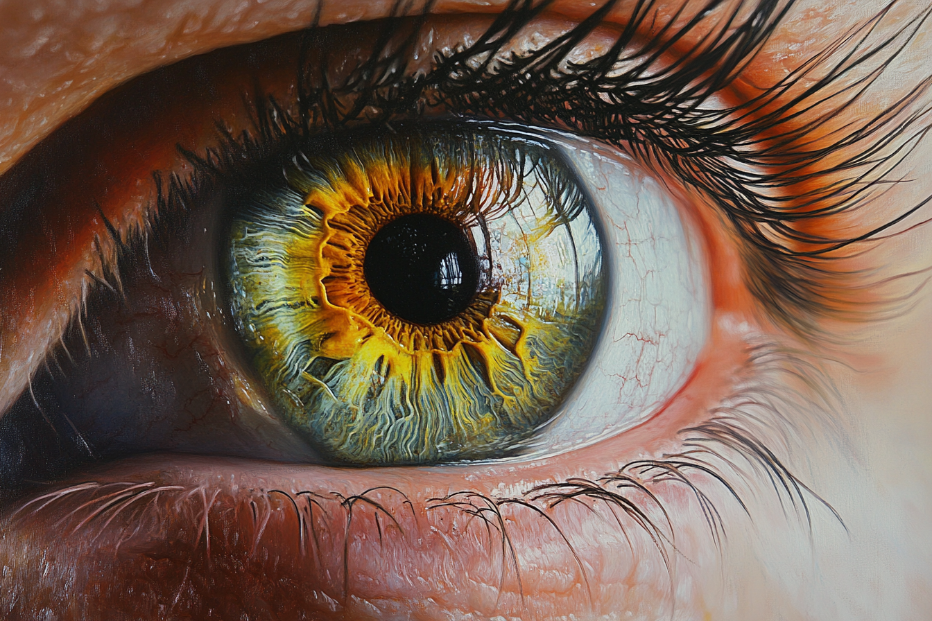 Create hyper-realistic close-up shot of human eye.