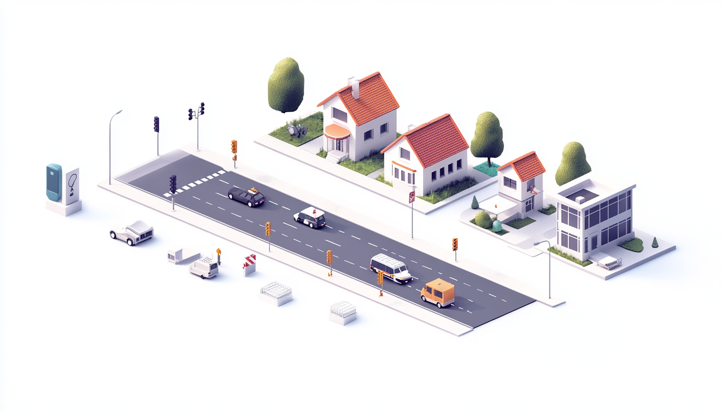 Create isometric visualization with consistent icons in order.