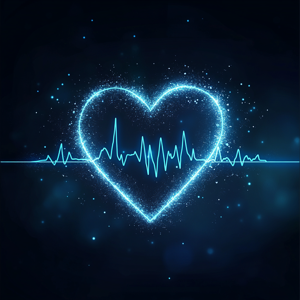 Create mobile background with glowing heart monitor line shape.