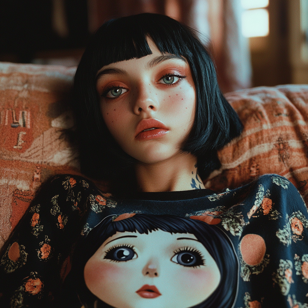 Create mockup images merging Coraline and Marc Jacobs.