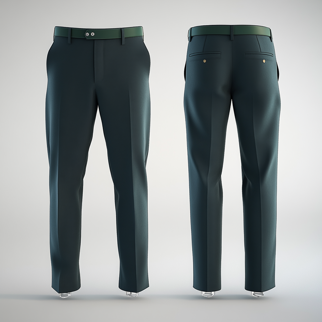 Create realistic 3D image of mens golf pants.