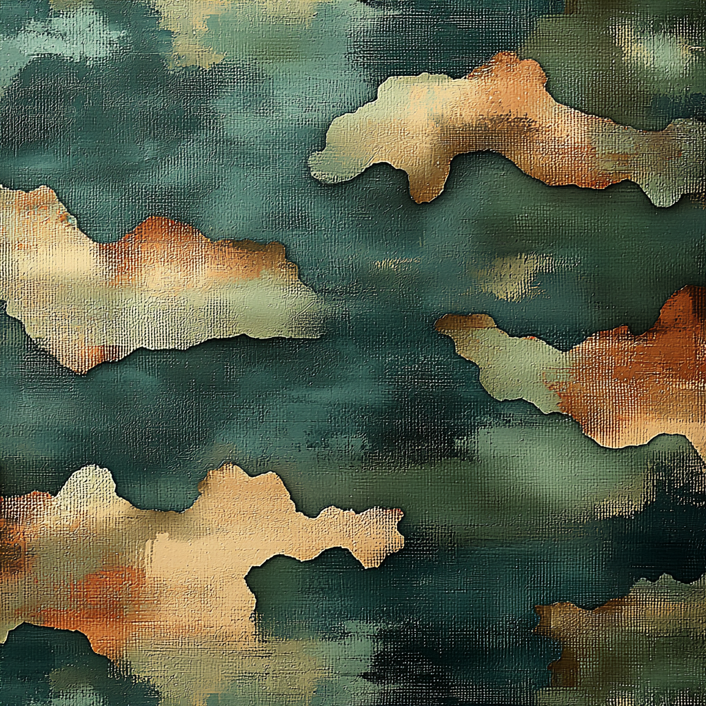 Create sleek modern camouflage pattern with metallic finish. Blend olive greens, browns, earth tones.