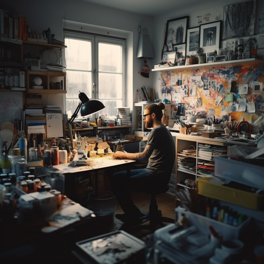 Creative Workspace: Graphic Designer in Berlin Studio