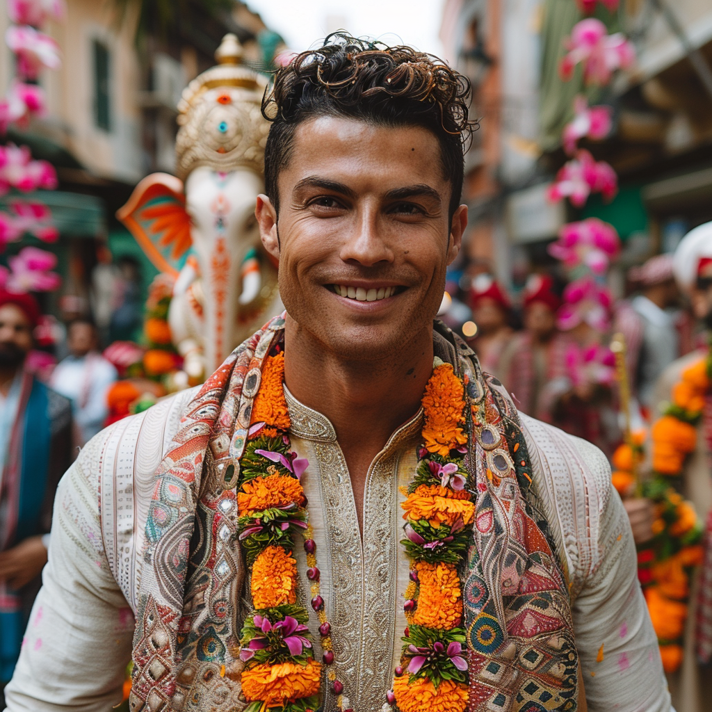 Cristiano Ronaldo Celebrating Ganesh Chaturthi in India