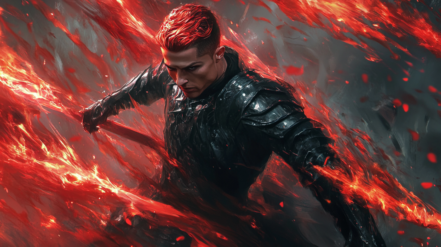 Cristiano Ronaldo is a warrior with red hair