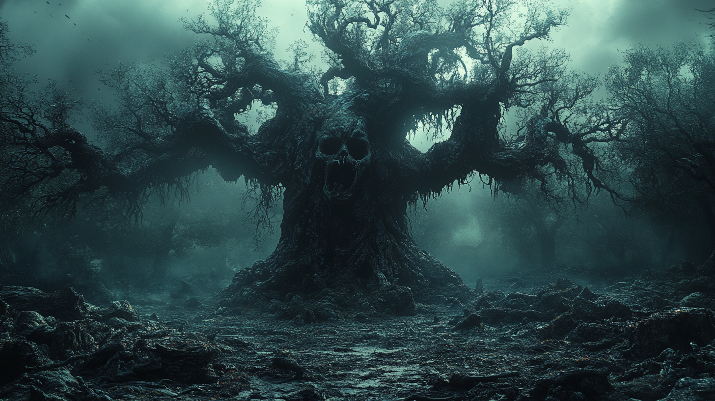 Cursed Forest with Malevolent Trees, Decayed Ground - 16:9, 750px