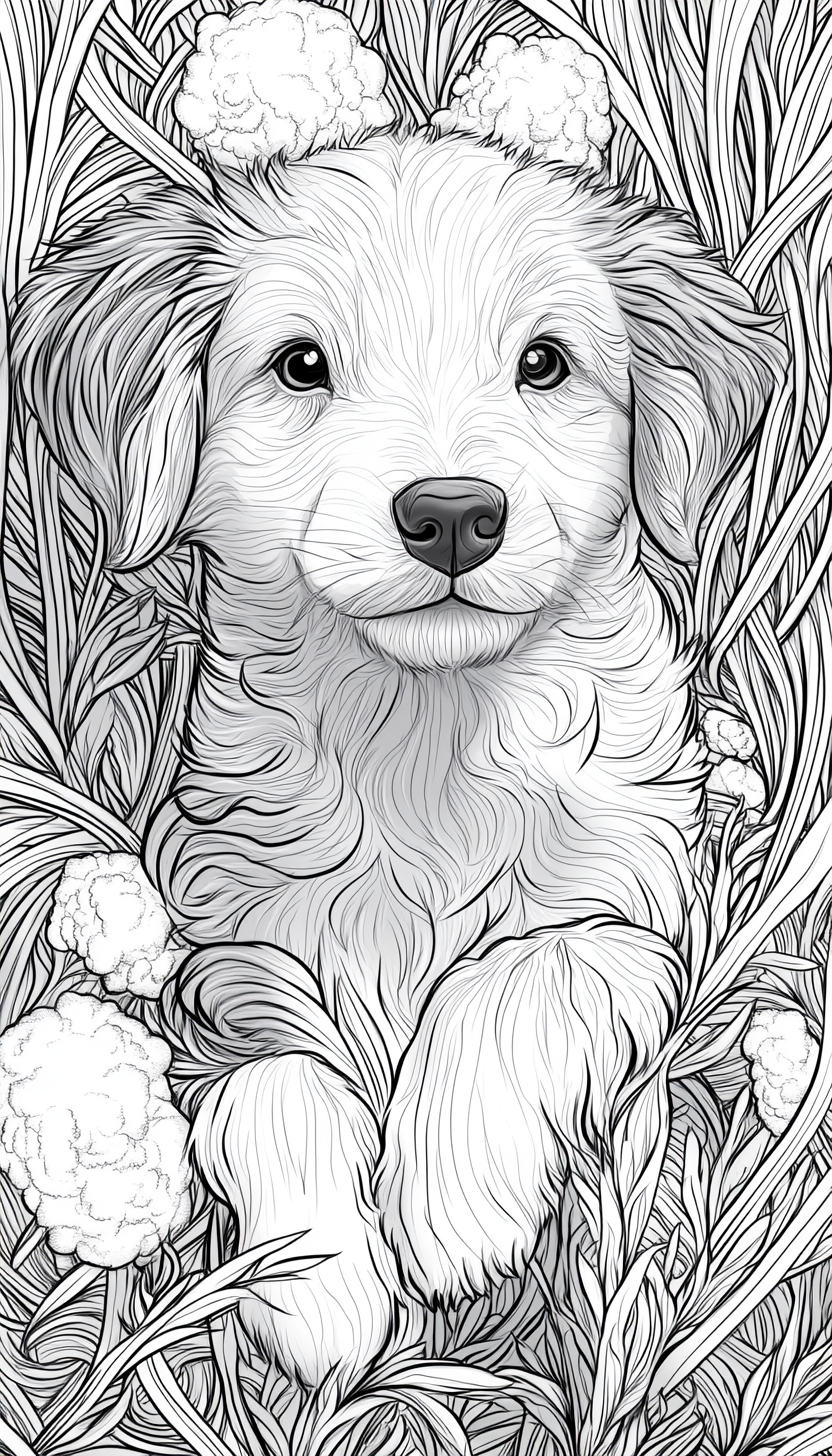 Cute Blue Heeler Puppy Coloring Page Design