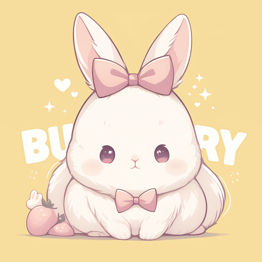 Cute Bunny T-Shirt Design in Pink Vector Anime Style