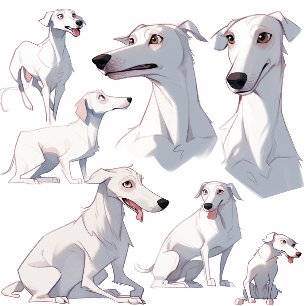 Cute Whippet Dog in Various Poses