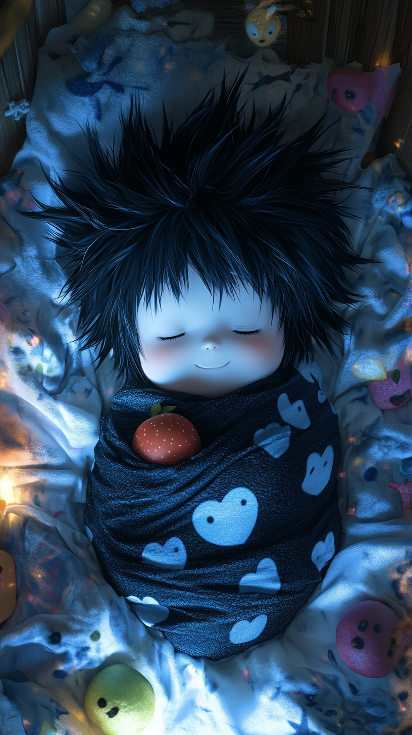 Cute baby Ryuk from Death Note sleeping peacefully.