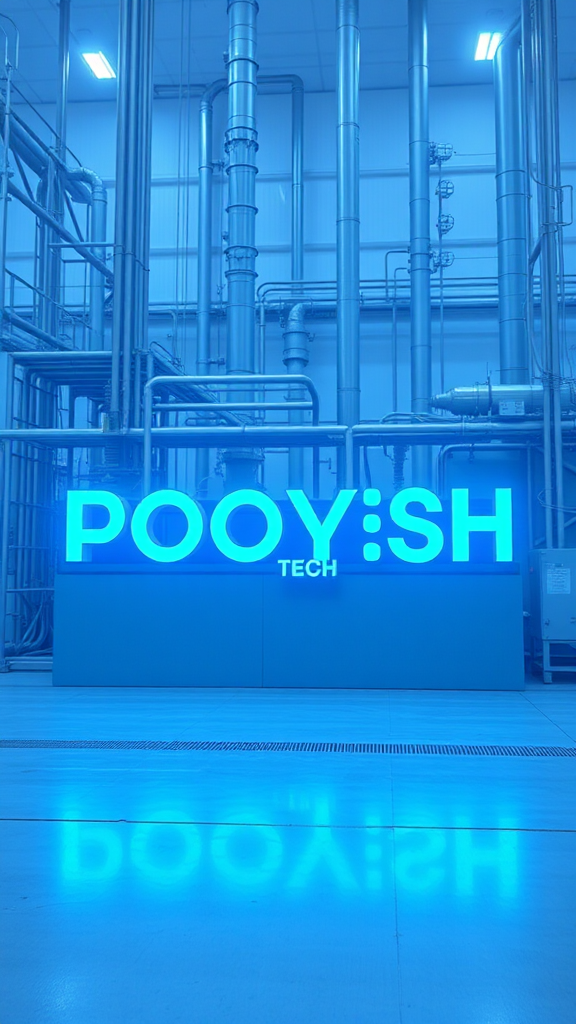 Cyan 'Pooyesh' and blue 'Tech' in factory setting.