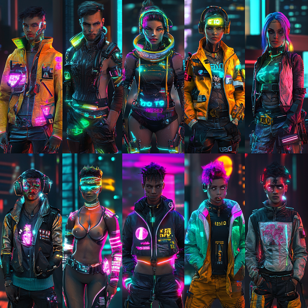 Cyberpunk Characters in Neon City for NFTs