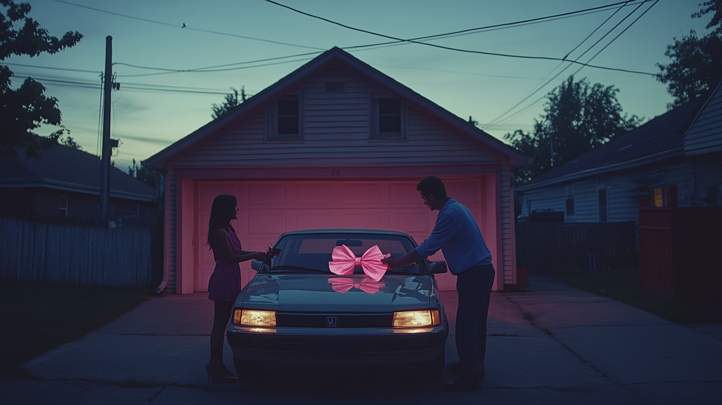 Dad Giving Daughter Keys to Her First Car