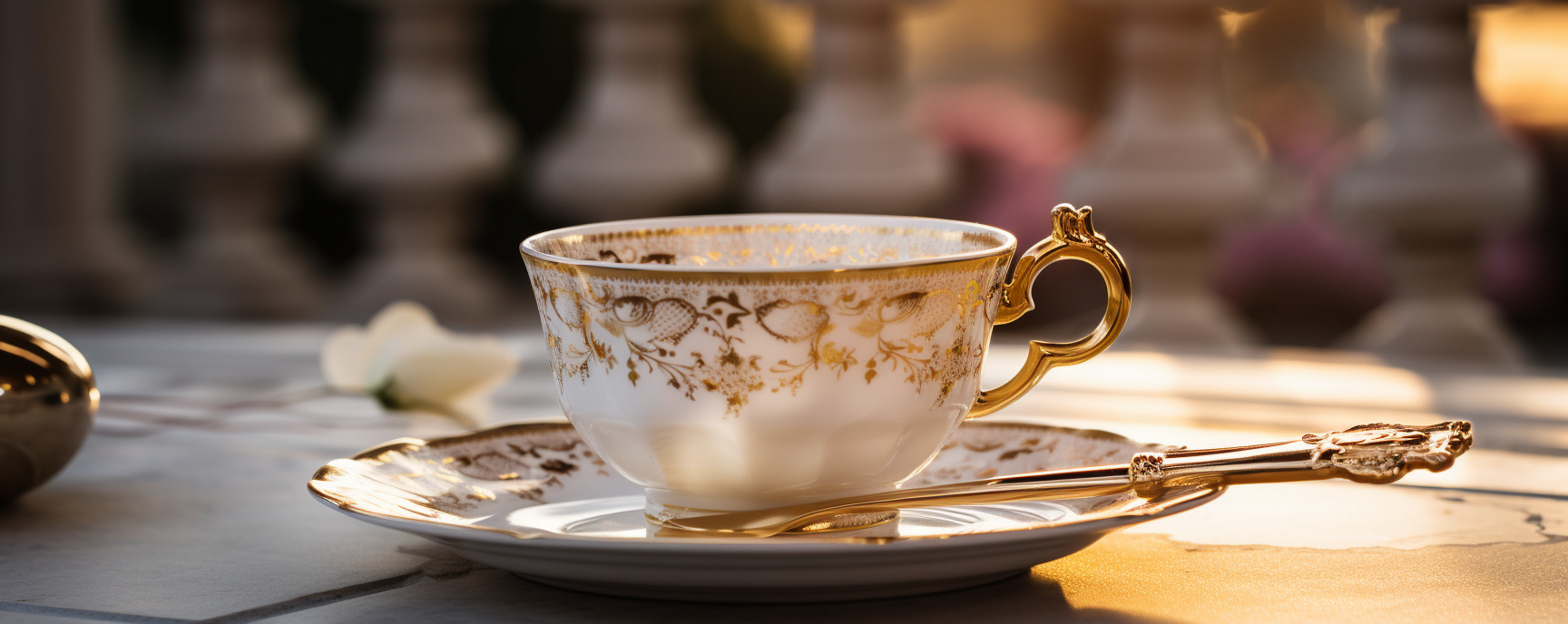 A luxurious white china tea cup