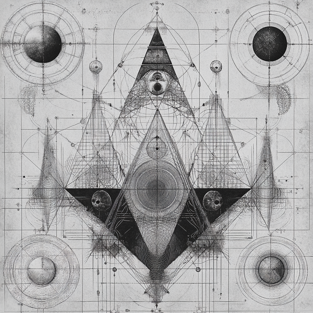 Daniel Libeskind's detailed black and white fractal artwork