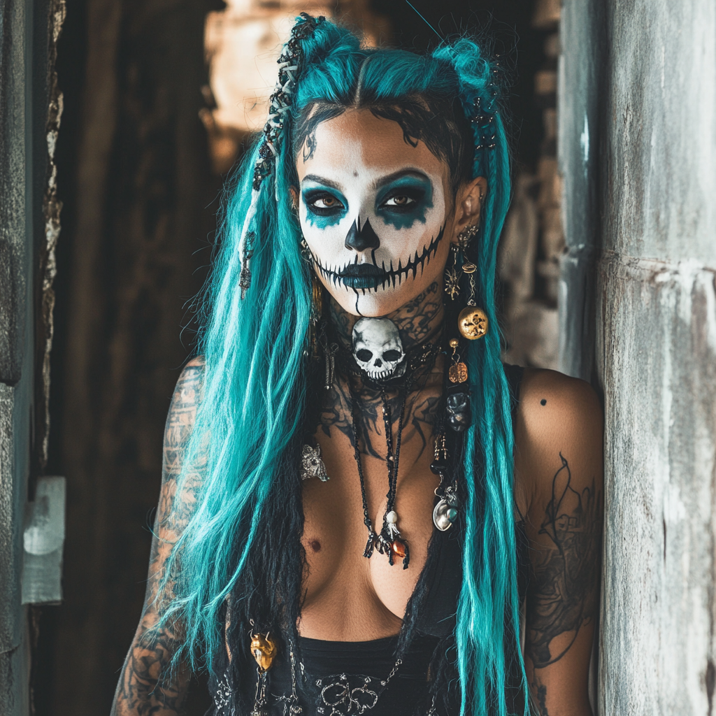 Dark Voodoo Queen with Charms and Tattoos 