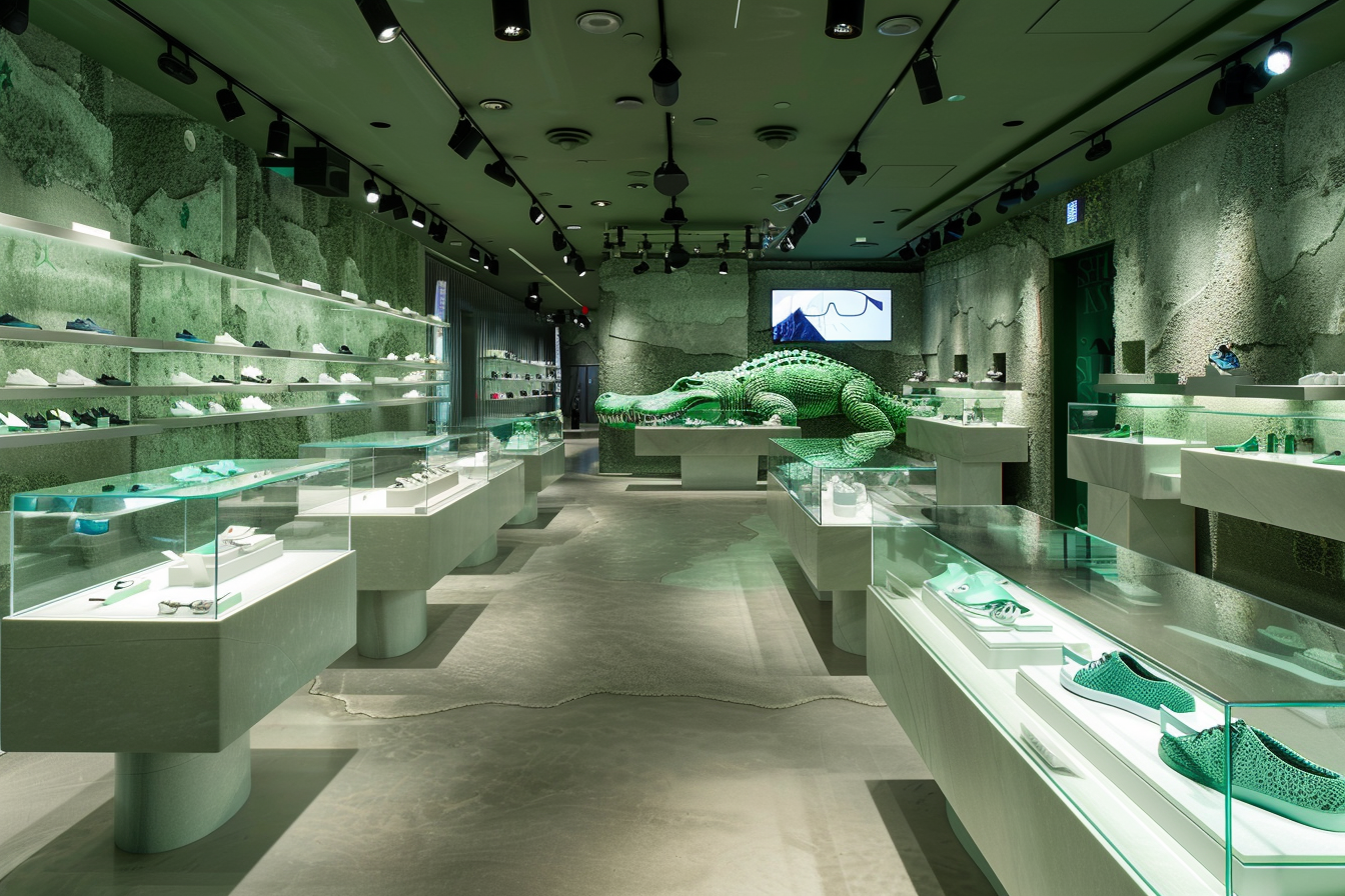 David Chipperfield Shoe Shop with Crocodile Background 