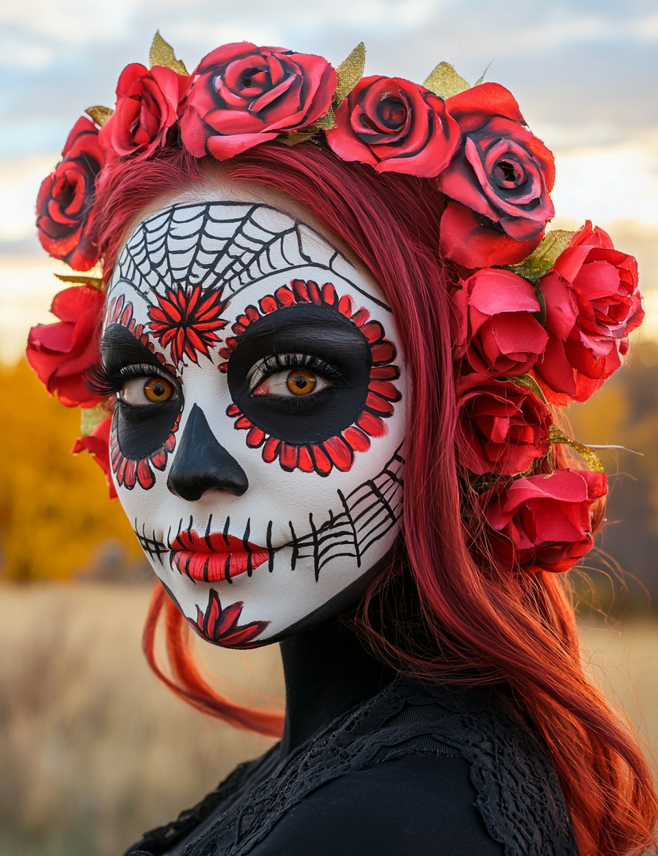 Day of the Dead Catrina Portrait at Sunset