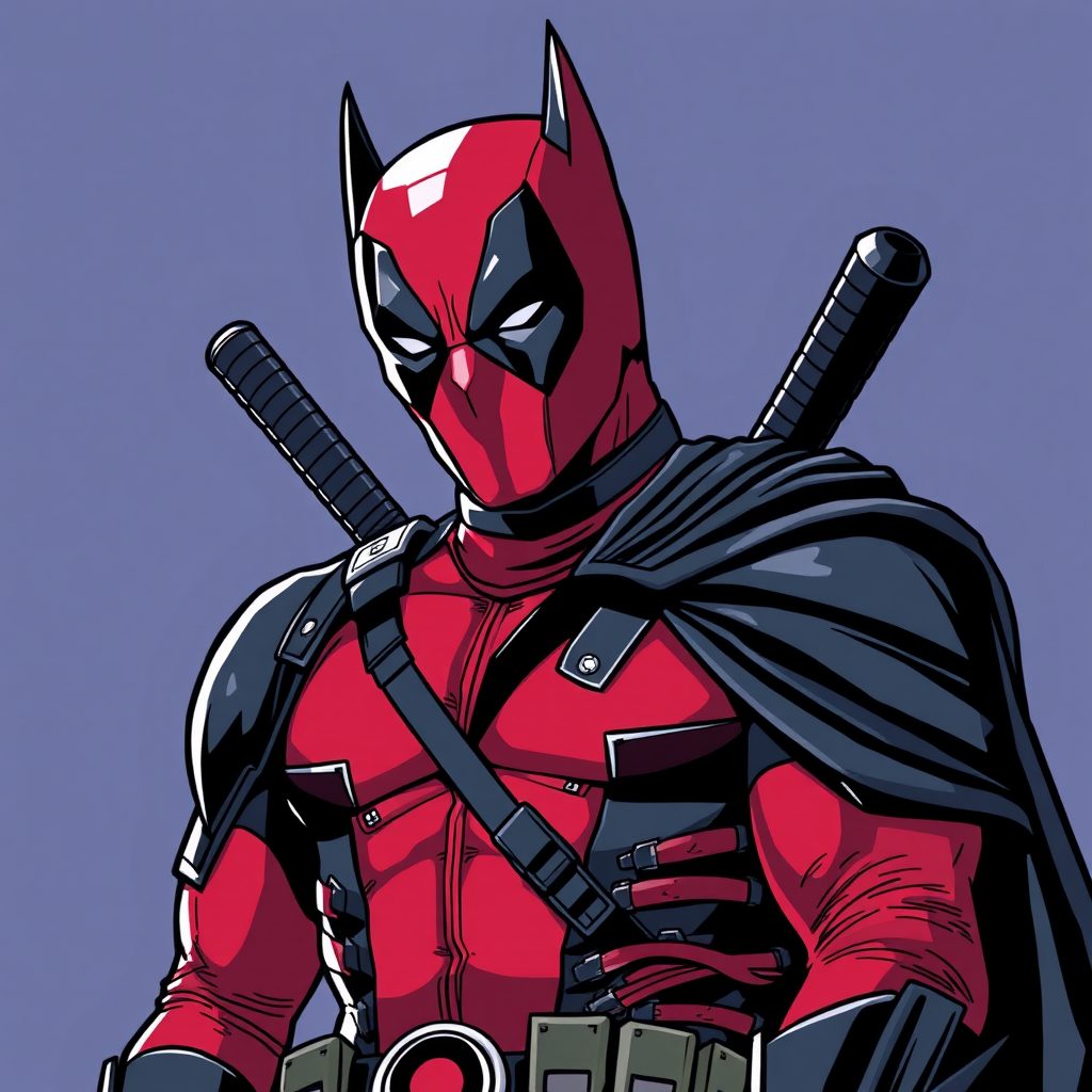 Deadpool and Batman Mashup Image