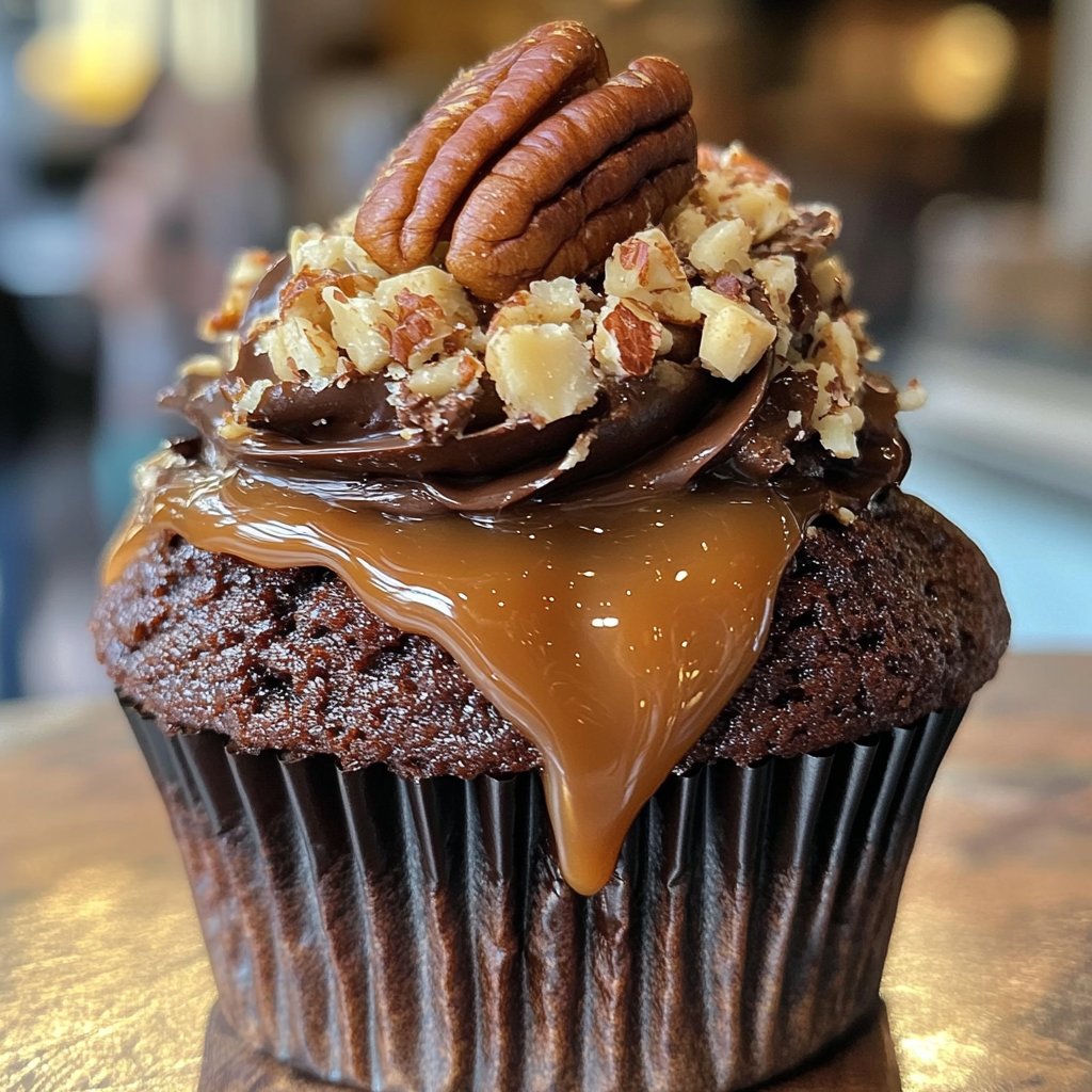 Decadent German Chocolate Cupcake with Rich Layers