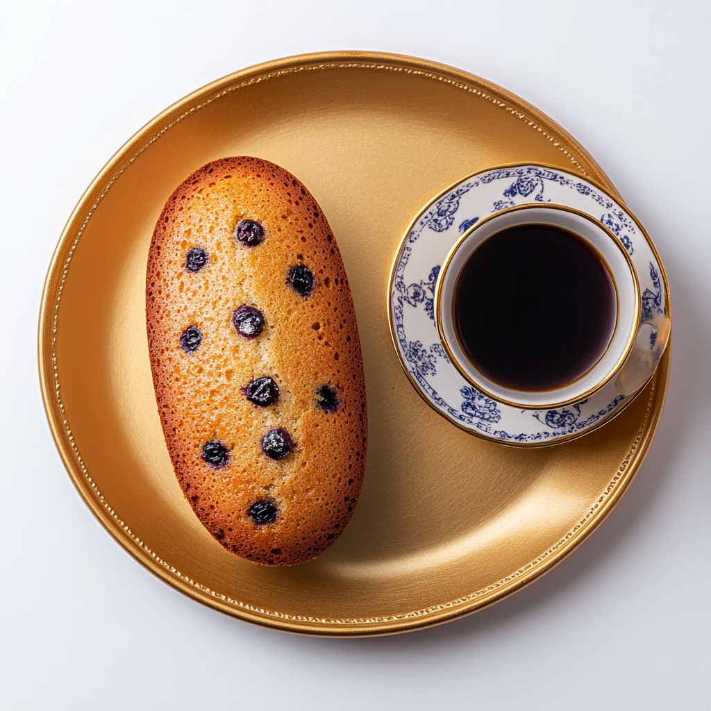 Delicious Almond Cake and Espresso on White Background