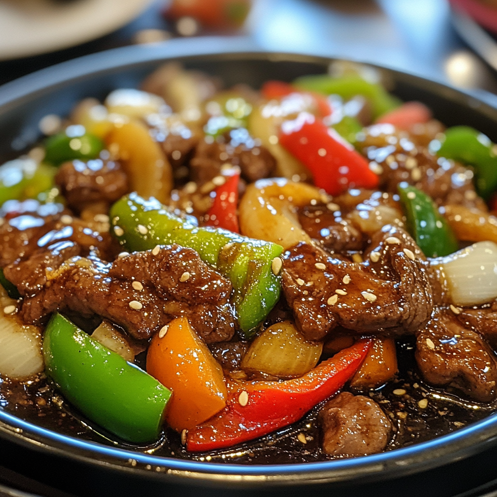 Delicious Chinese Beef Pepper Steak with Savory Sauce