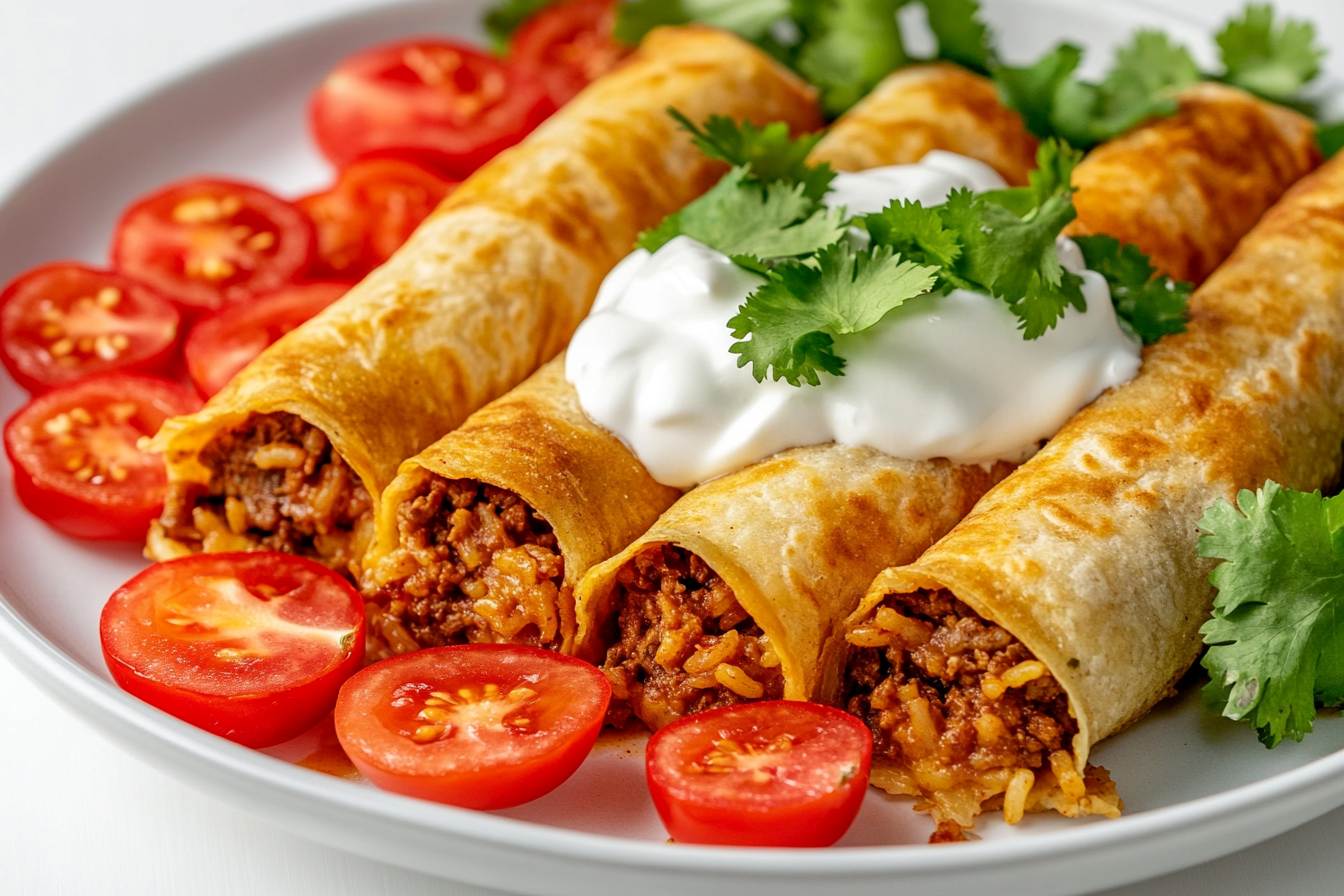 Delicious Tempting Plate: Beef Taquitos Rice Casserole Photo