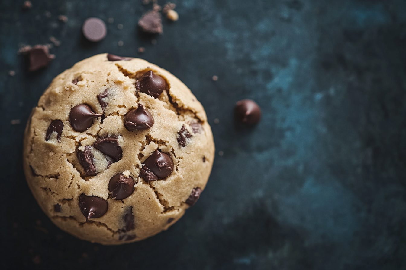 Delicious cookie dough with luxurious, tempting lighting.