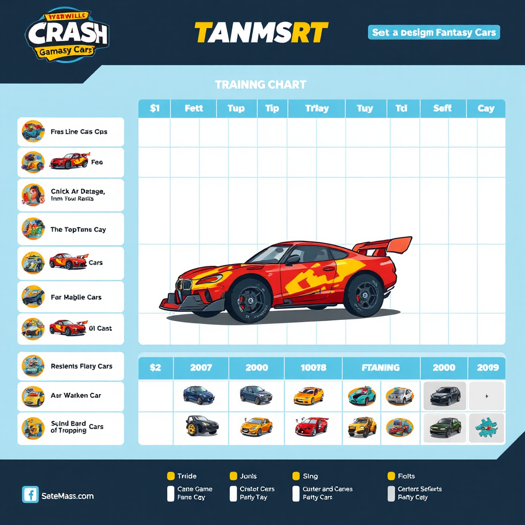 Design chart for creating fantasy crash game vehicles.